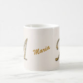 Einzigartiges Gold Silver Letter M Monogramm Kaffeetasse (Mittel)