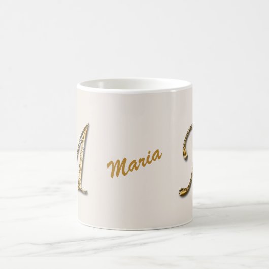 Einzigartiges Gold Silver Letter M Monogramm Kaffeetasse (Mittel)