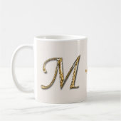 Einzigartiges Gold Silver Letter M Monogramm Kaffeetasse (Links)