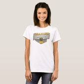 Einzigartiges Gold TEACH MODE OFF Statement Design T-Shirt (Vorne ganz)