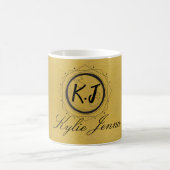 Einzigartiges Gold und schwarz-elegante Skriptkall Kaffeetasse (Mittel)