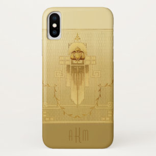 Einzigartiges goldenes Art Deco Monogramm Case-Mate iPhone Hülle
