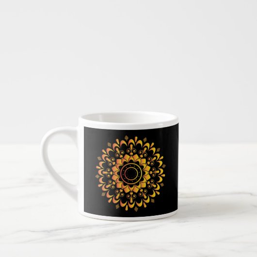 Einzigartiges goldenes Mandala-Design-95747 Espressotasse (Links)