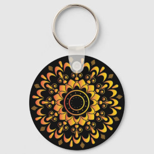 Einzigartiges goldenes Mandala-Design-95747 Schlüsselanhänger