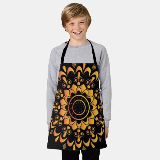 Einzigartiges goldenes Mandala-Design-95747 Schürze (Getragen)