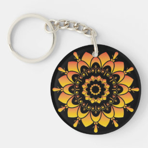 Einzigartiges goldenes Mandala-Design-95748 Schlüsselanhänger