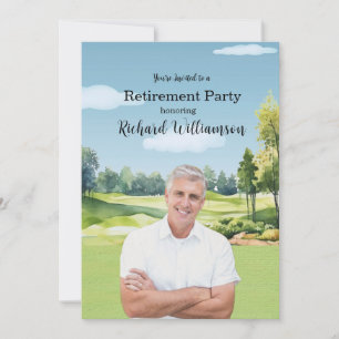 Einzigartiges Golf-Thema mit Wasserfarben-Foto Einladung