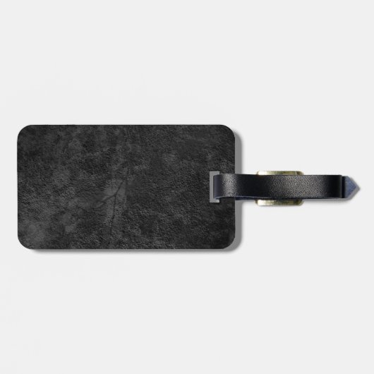 Einzigartiges, grau-rotes Monogramm Gepäckanhänger (Rückseite horizontal)