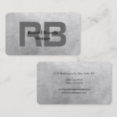 Einzigartiges Gray Bold Monogram Stilvoll modern Visitenkarte (Vorne/Hinten)