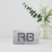 Einzigartiges Gray Bold Monogram Stilvoll modern Visitenkarte (Stehend Vorderseite)
