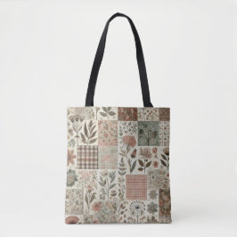 Einzigartiges Green & Pink Terracotta Quilt & Patc Tasche