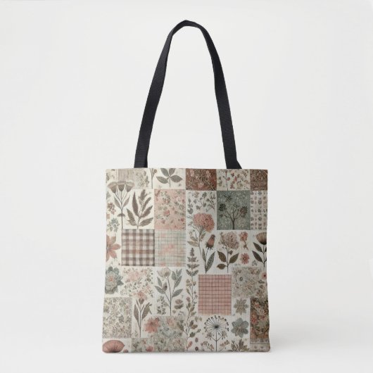 Einzigartiges Green & Pink Terracotta Quilt & Patc Tasche (Vorderseite)