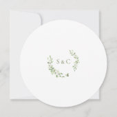Einzigartiges Greenery Watercolor-Kranz Hochzeitsm Einladung (Rückseite)