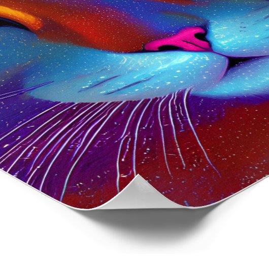 Einzigartiges großes Katzenfackierposter Poster (Ecke)