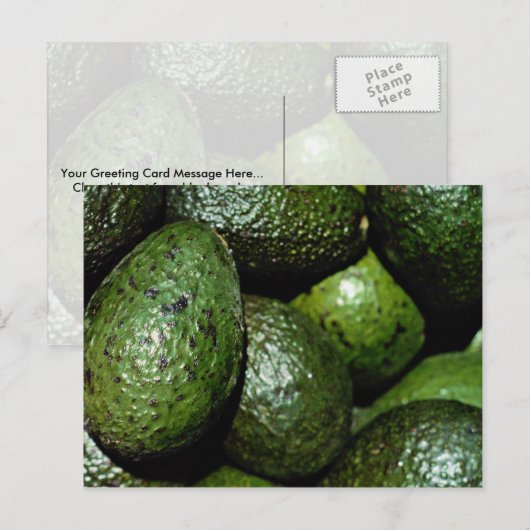 Einzigartiges Grünes Avocado Postkarte (Vorne/Hinten)