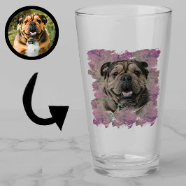 Einzigartiges Grunge Pink Lilac Bulldog Hund Lover Glas