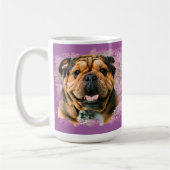Einzigartiges Grunge Pink Lilac Bulldog Hund Lover Kaffeetasse (Links)