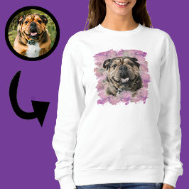Einzigartiges Grunge Pink Lilac Bulldog Hund Lover Sweatshirt