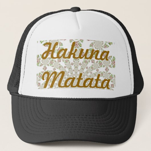 Einzigartiges Hakuna Matata Design: Serene Vibes Truckerkappe (Vorderseite)