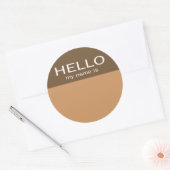 Einzigartiges Hallo mein Name ist - Kaffeeschokola Runder Aufkleber (Umschlag)