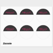 Einzigartiges Hallo Mein Name ist - rosa auf schwa Runder Aufkleber (Blatt)