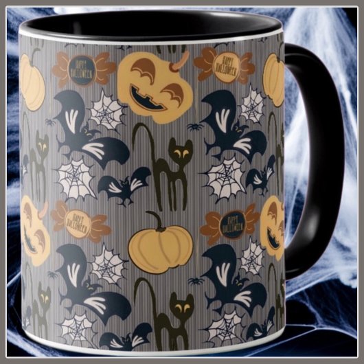 Einzigartiges halloween Muster Tasse