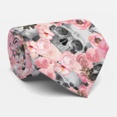 Einzigartiges Halloween Schwarz und Rosa Skulls Ne Krawatte (Gerollt)