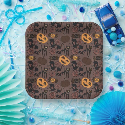 Einzigartiges Halloween-Spooky-Muster Pappteller (Party)
