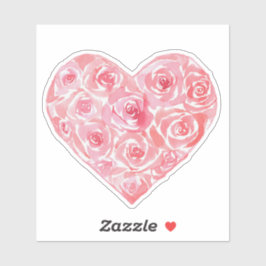 Einzigartiges handgemaltes Wasserfarbenrosa Rosenh Aufkleber