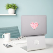 Einzigartiges handgemaltes Wasserfarbenrosa Rosenh Aufkleber (Laptop auf Schreibtisch)