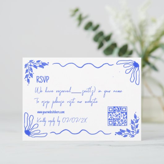 Einzigartiges Handgezeichnetes Quirky Doodle Franz Begleitkarte (Stehend Vorderseite)