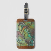 Einzigartiges handwerkliches Patina Leder Look Gep Gepäckanhänger (Vorderseite Vertikal)