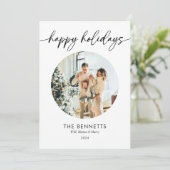 Einzigartiges Happy Holidays Foto Feiertagskarte (Stehend Vorderseite)