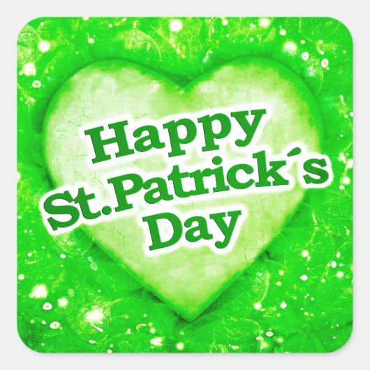 Einzigartiges Happy St Patrick's Day Design Quadratischer Aufkleber (Vorderseite)