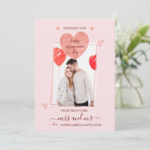 Einzigartiges Happy Valentines Day Mrs. & Mr. Foto Save The Date (Stehend Vorderseite)
