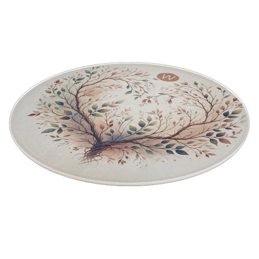 Einzigartiges Heart Monogram Cutting Board Schneidebrett (Ecke)