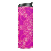 Einzigartiges, helles, rosa Lila Verziertes Muster Thermosbecher (Nach links gedreht)