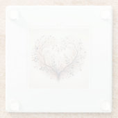 Einzigartiges Herz-Monogramm Glasuntersetzer (Rückseite)