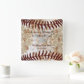 Einzigartiges Hochzeitsgeschenk für PERSONALISIERT Quadratische Wanduhr (Zuhause)