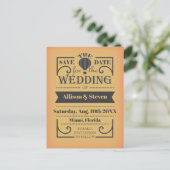 Einzigartiges Hochzeitskartendesign mit Heißluftba Einladungspostkarte (Stehend Vorderseite)