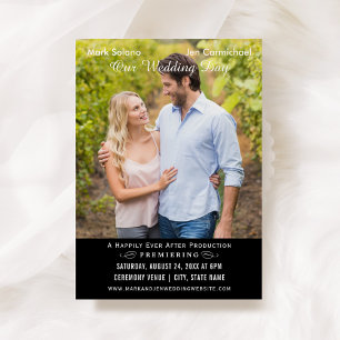 Einzigartiges Hochzeitsmovie Poster Schwarz-Weiß-F Einladung