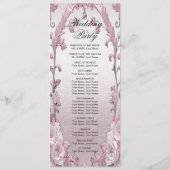 Einzigartiges Hochzeitsprogramm für Rosa Flora Programm (Rückseite)