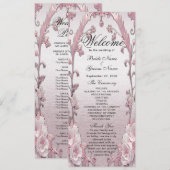 Einzigartiges Hochzeitsprogramm für Rosa Flora Programm (Vorne/Hinten)