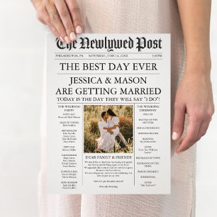 Einzigartiges Hochzeitsprogramm Zeitung