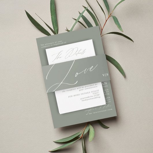 Einzigartiges Hochzeitsschreiben der Liebe Green S Einladungsbanderole