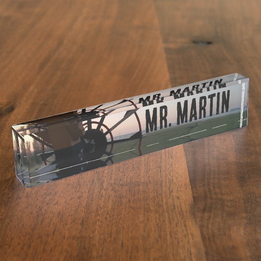 Einzigartiges Holland Windmill View Schreibtisch N Namensplakette (Seite)