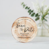 Einzigartiges Holz Rustikale Hochzeit Custom Foto Einladung (Stehend Vorderseite)