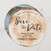 Einzigartiges Holz Rustikale Hochzeit Custom Foto Einladung (Vorne/Hinten)