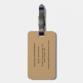 Einzigartiges Holzbrown-Farbiges Monogramm-Gepäcka Gepäckanhänger (Rückseite vertikal)