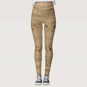 Einzigartiges hölzernes Korn-gestreiftes Muster Leggings